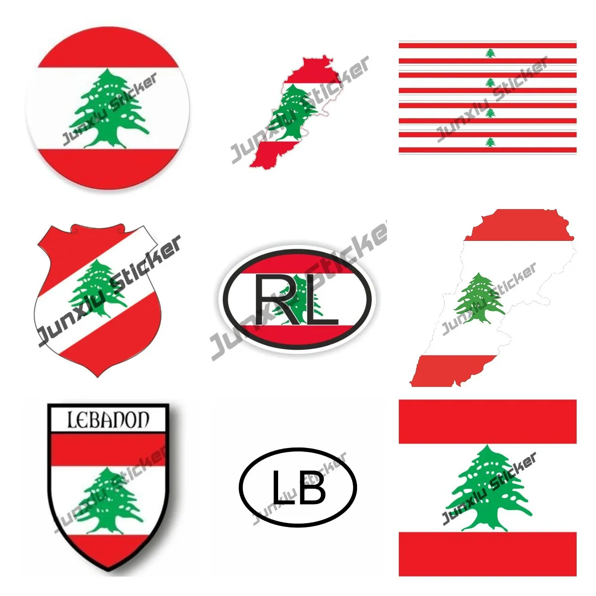 Car Accessories Lebanon - เลบานอน Decal รถอุปกรณ์เสริมแผนที่ธงภายในเลบานอนสติกเกอร์รูปลอก Die Cut ไวนิล