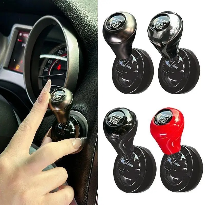 Car Accessories For Inside - ปุ่มสตาร์ทรถแบบสัมผัสเดียวพร้อมคันโยกแบบกดเพื่อสตาร์ท ตกแต่งสไตล์เรโทร จอยสติ๊ก อุปกรณ์ตกแต่งภายในรถยนต์ ของขวัญสำหรับรถยนต์
