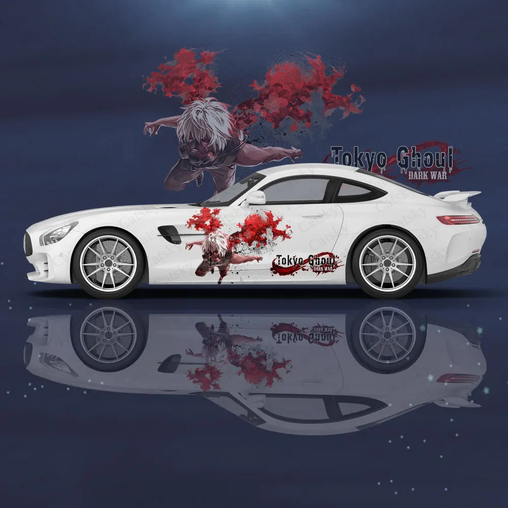 Car Accessories In Tokyo - อะนิเมะTokyo Ghoul Customรถสติกเกอร์รูปลอกHoodประตูไวนิลสติกเกอร์กราฟิกห่อใหม่รถสติกเกอร์อุปกรณ์ตกแต่ง